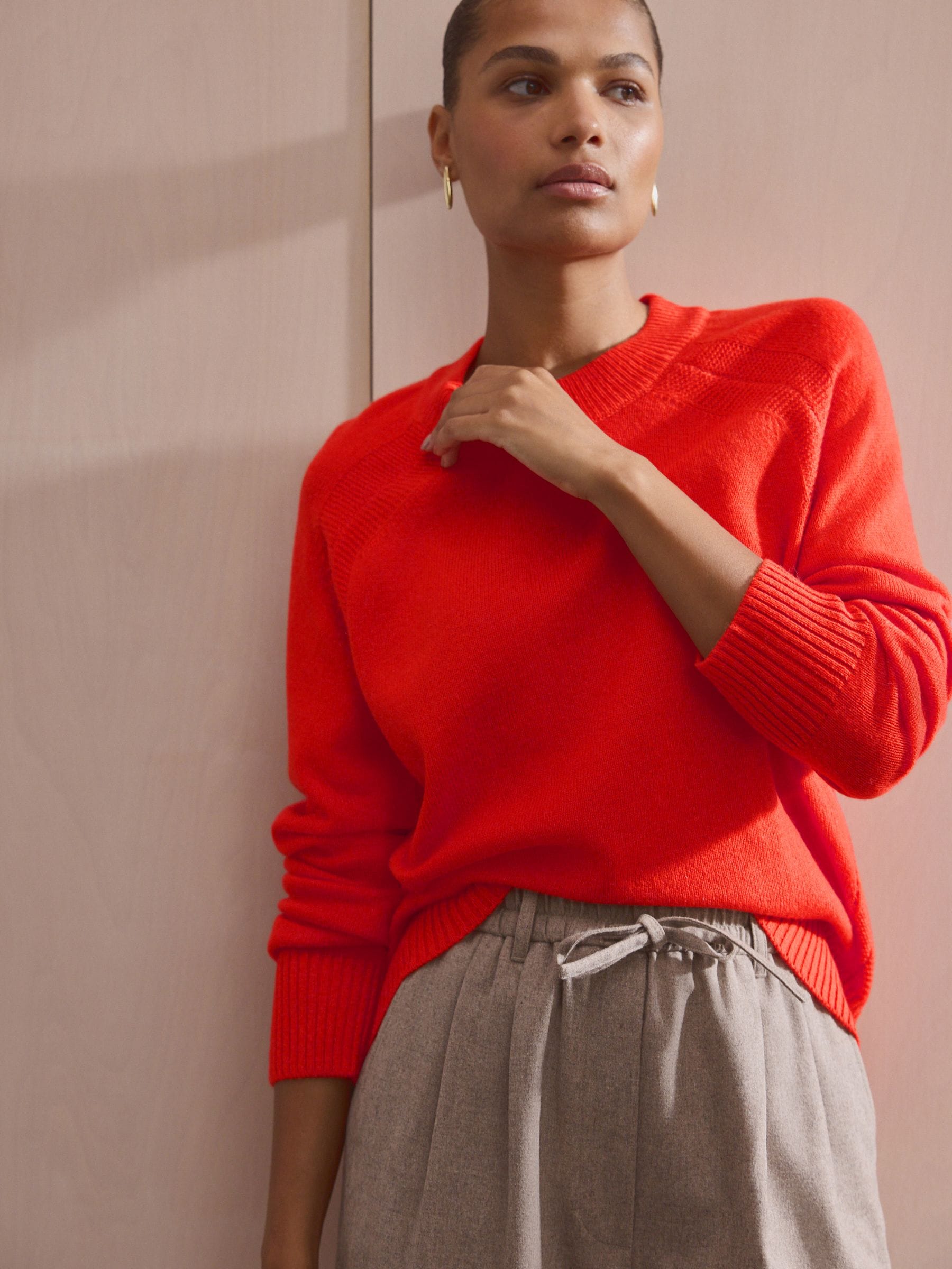 Orange Premium 100% Lambswool Crew Neck Jumper