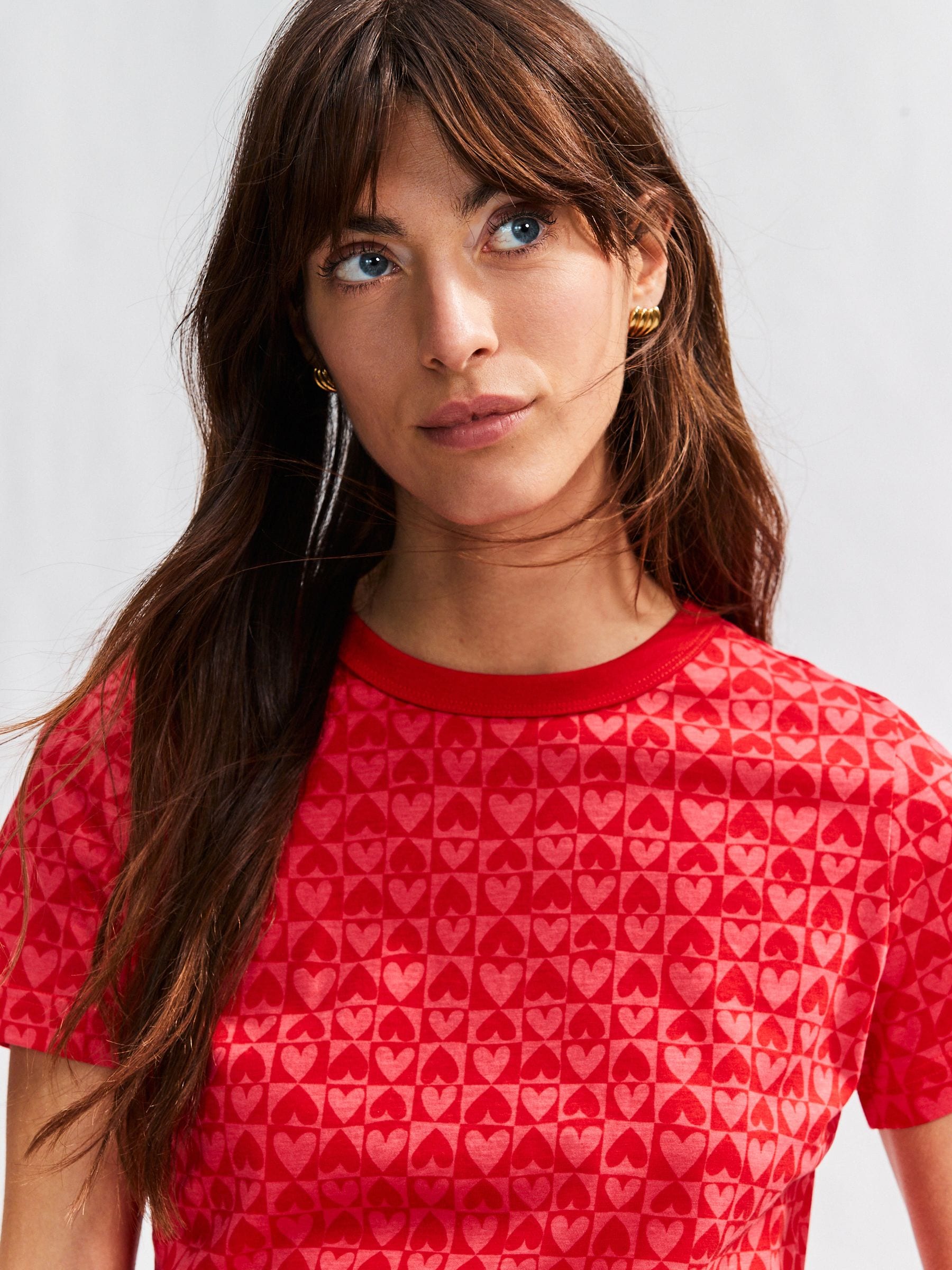 Pink/Red Essential Pure Cotton Short Sleeve Crew Neck T-Shirt