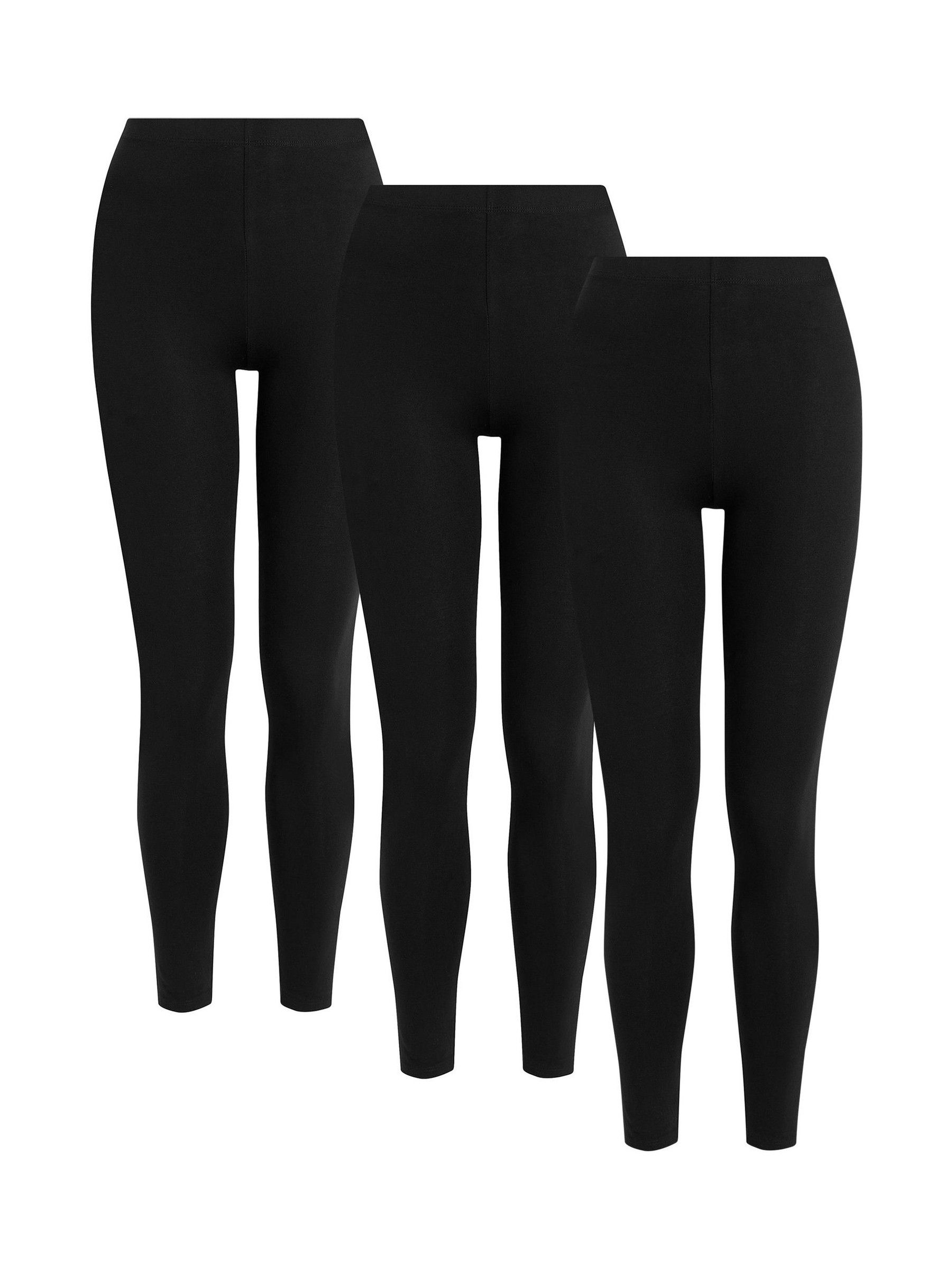 Black Full Length Leggings 3 Pack