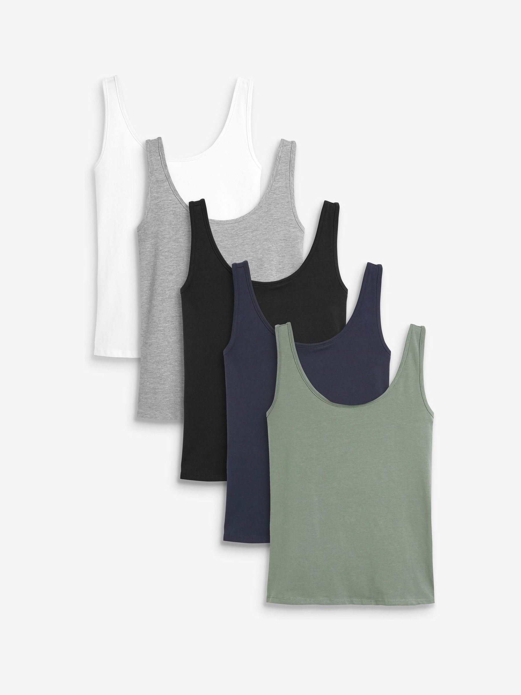 Multi 5 Pack Thick Strap Vests