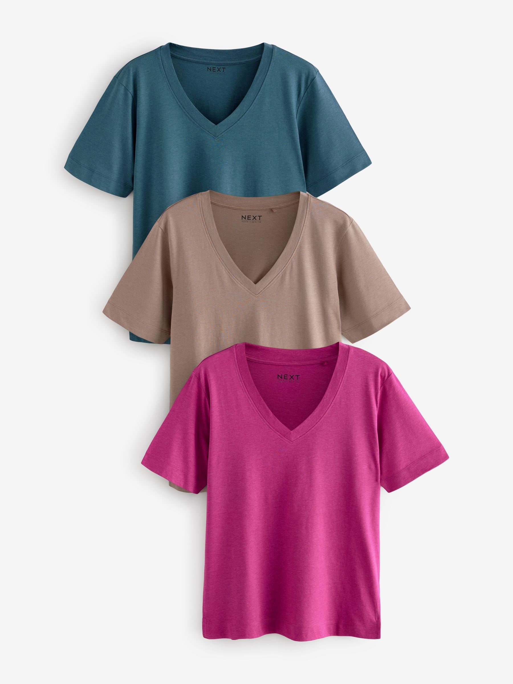 Red/Teal Modal Slouch Short Sleeve T-Shirt 3 Pack