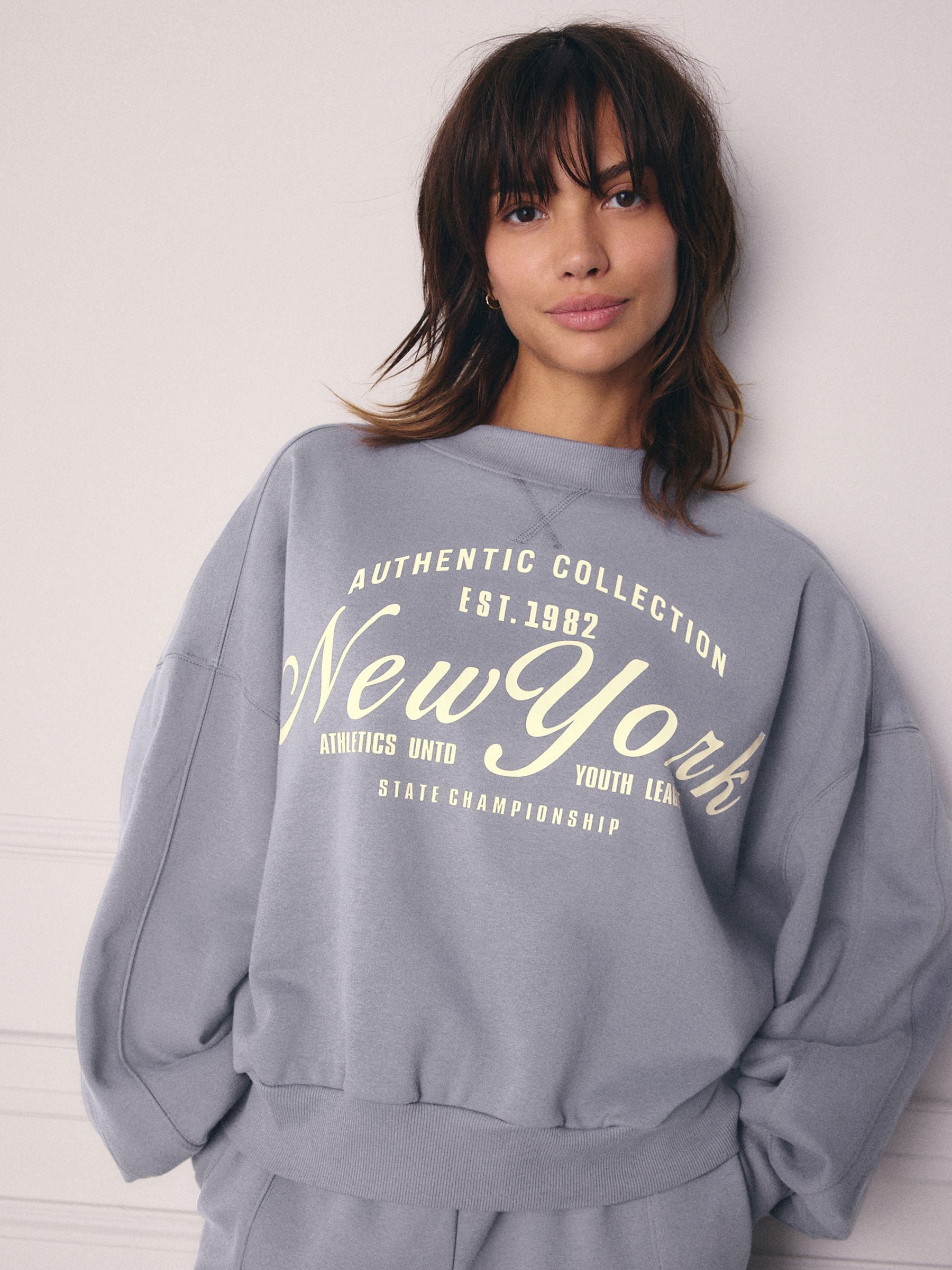 Blue Slogan Sweatshirt