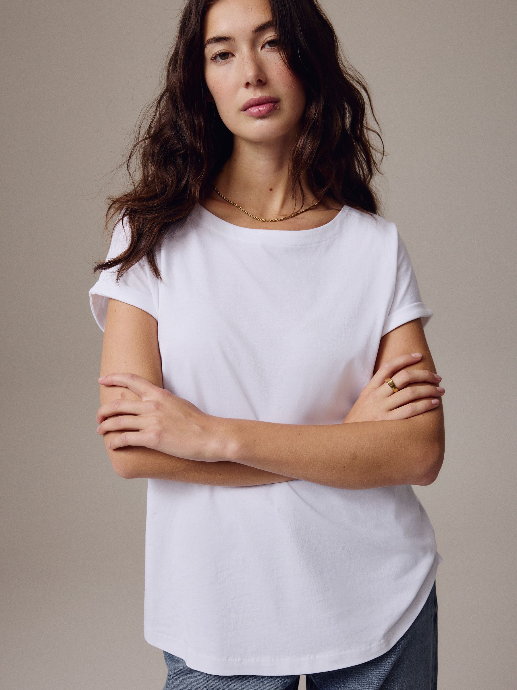 White Cap Sleeve T-Shirt Top