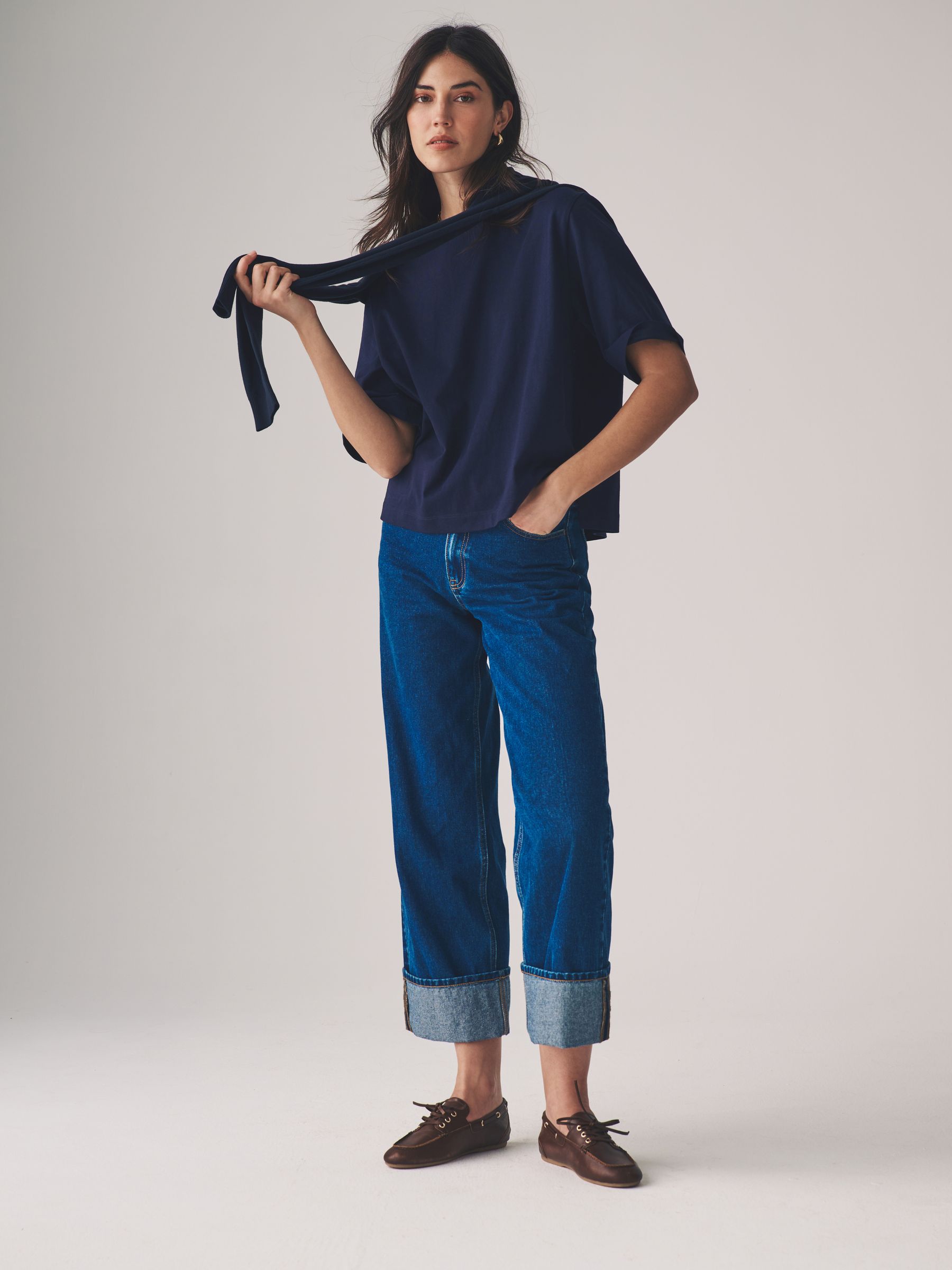 The Set Navy Blue/White/Blue/Red Stripe 4 Pack Heavyweight Short Sleeve 100% Cotton T-Shirts