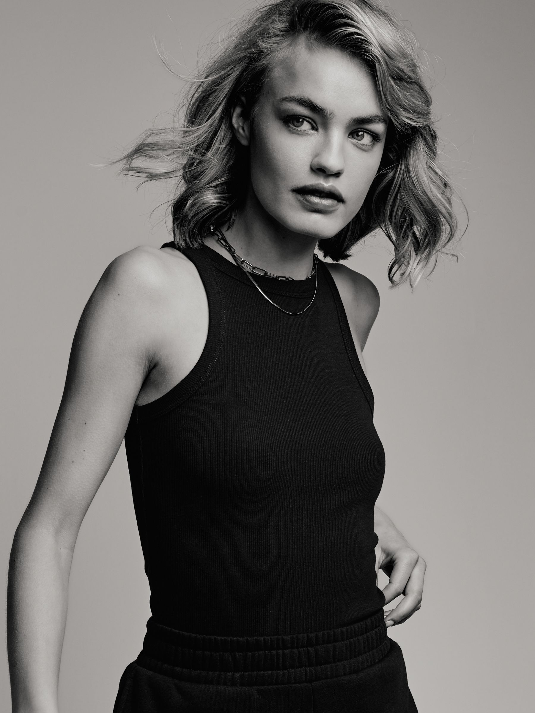 The Set Black/Taupe Brown/White 3 Pack Ribbed Racer Vests