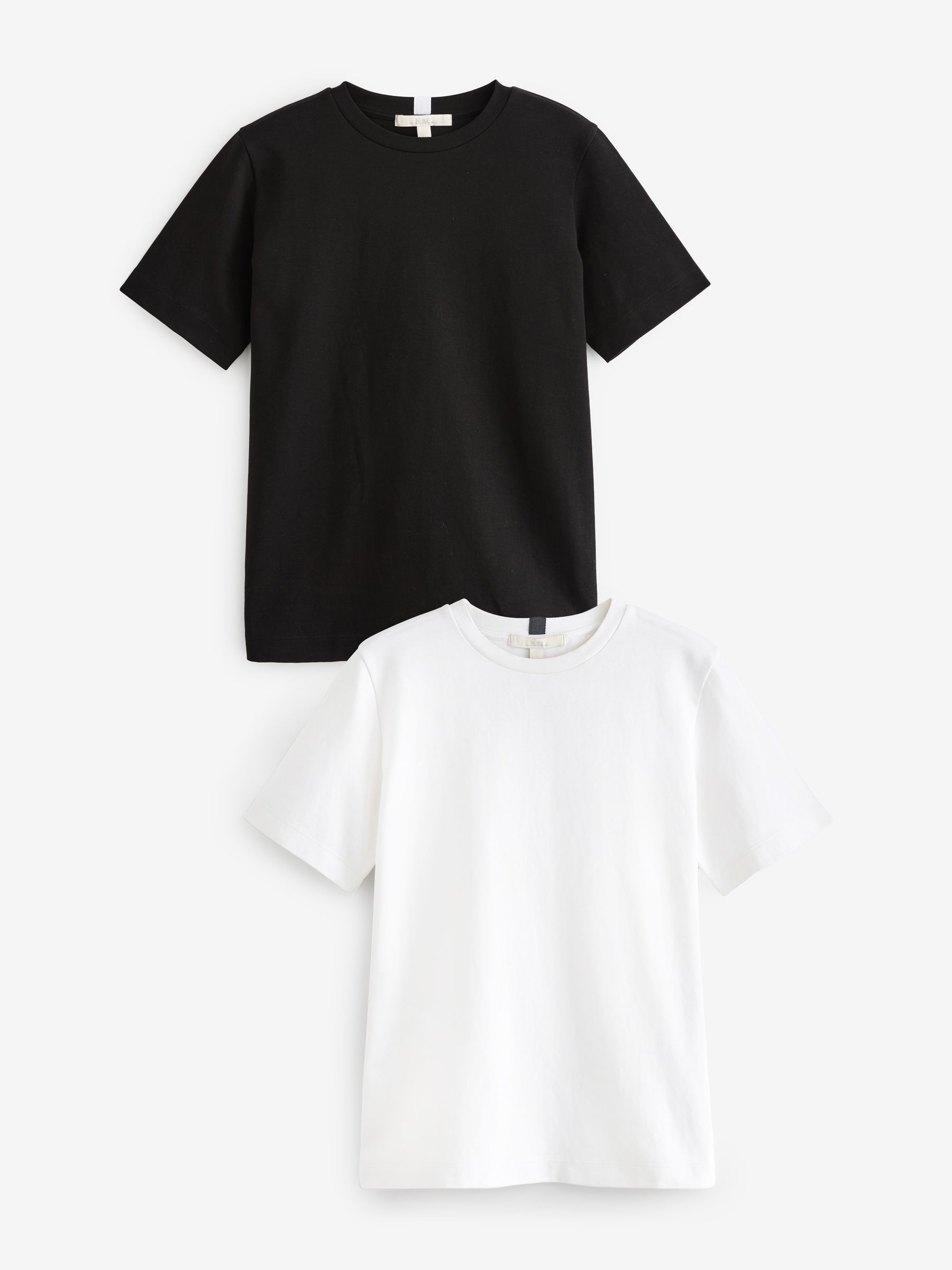 Black/White Short Sleeve Heavyweight T-Shirts 2 Pack