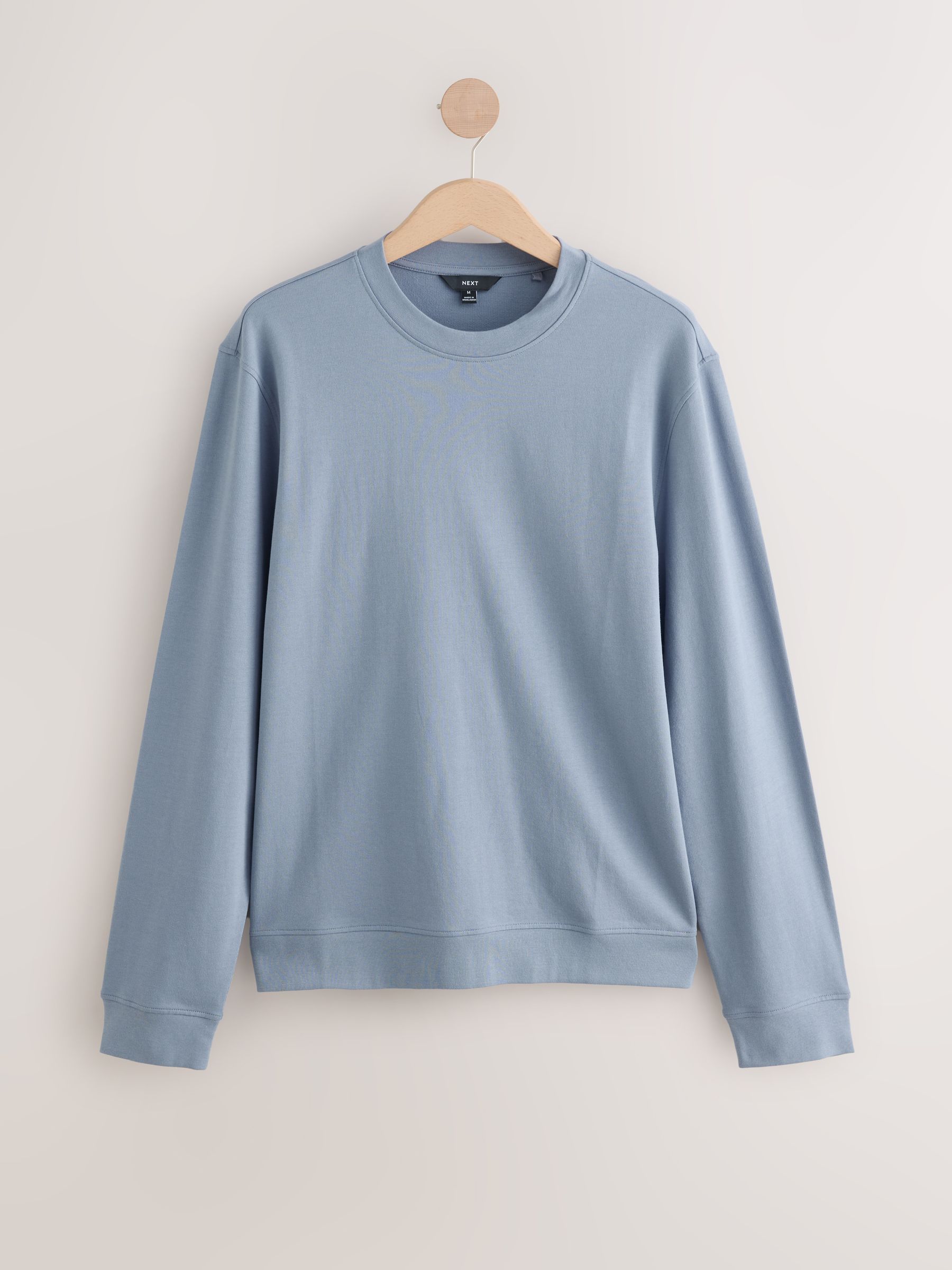Light Blue 100% Cotton Lightweight Crew Neck Sweatshirt