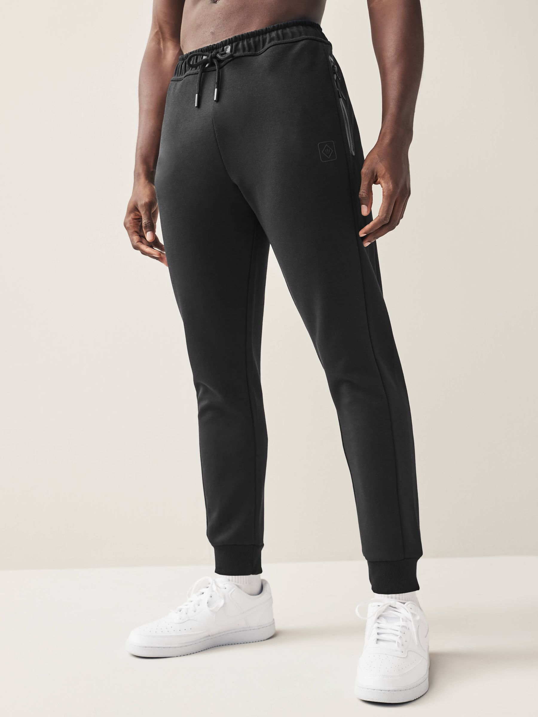 Black Athleisure Cuffed Joggers
