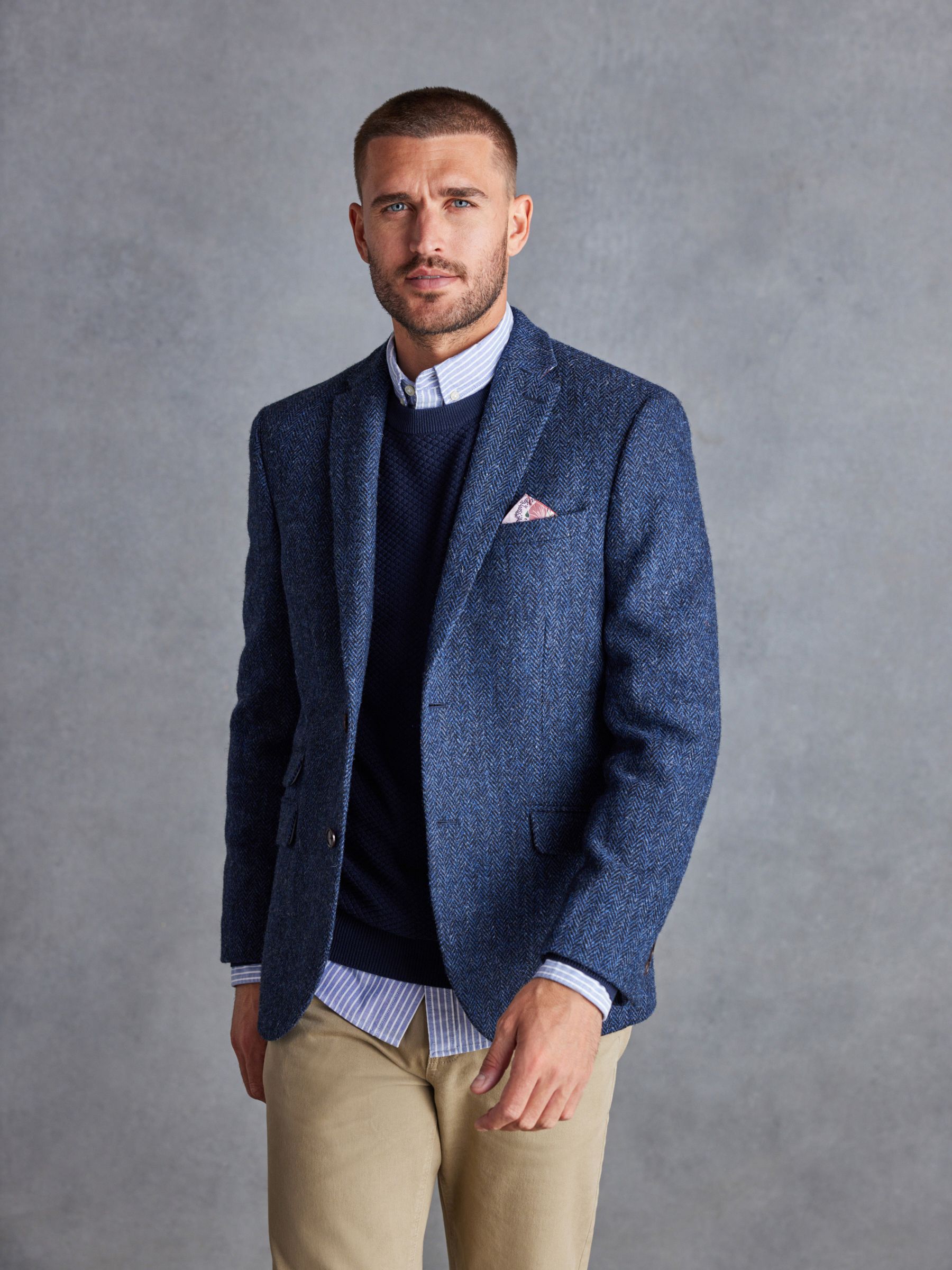 Blue Signature Harris Tweed British Wool Blazer