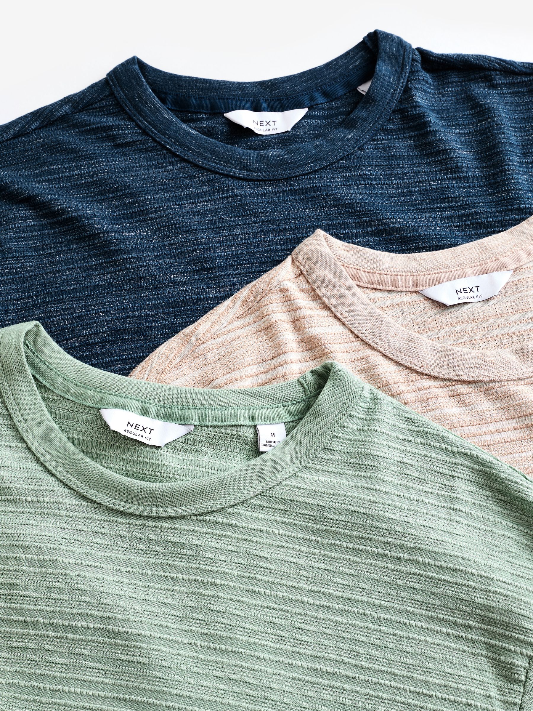 Stone/Blue/Green T-Shirts 3 Pack