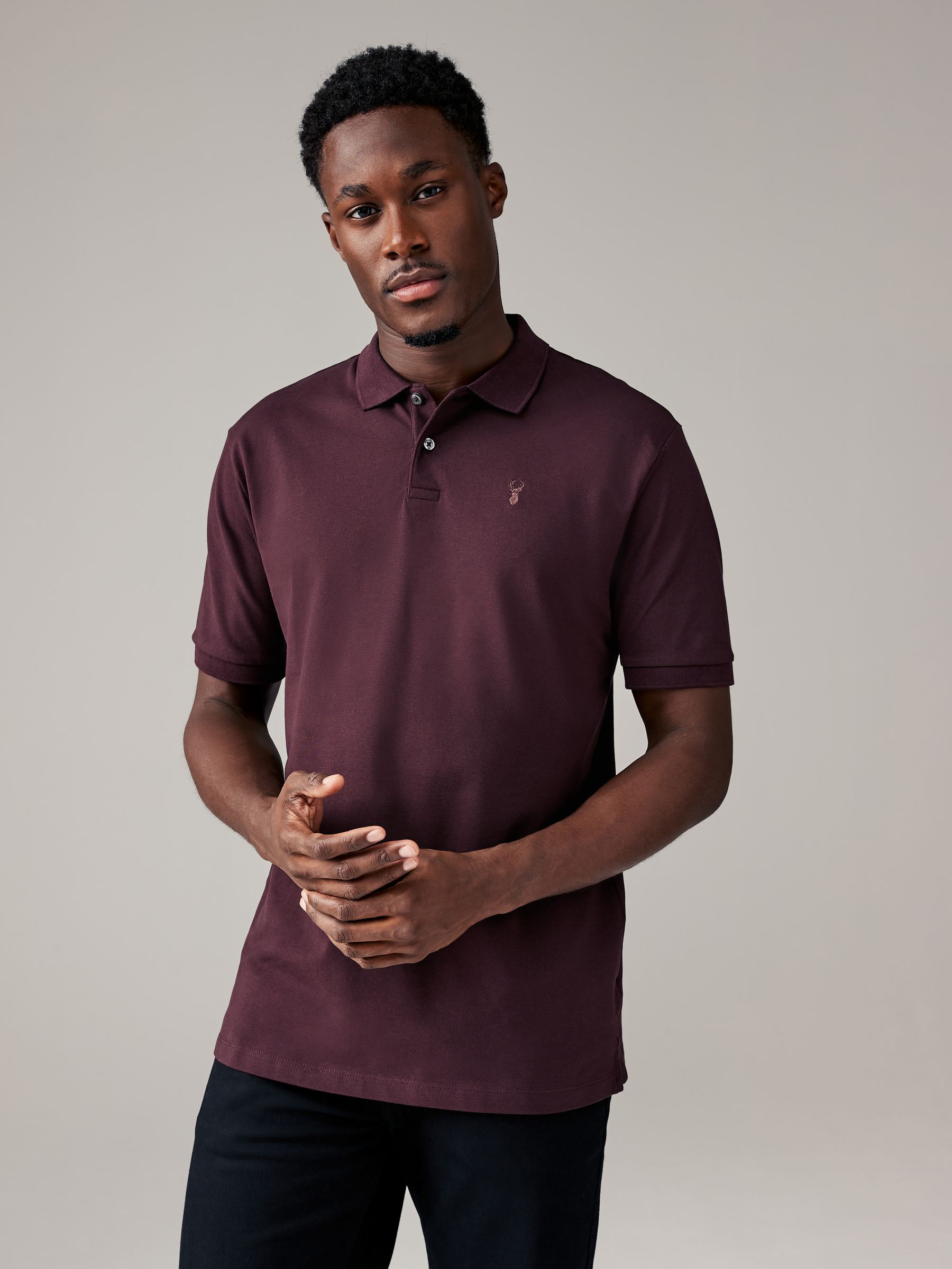 Purple Fig Regular Fit Short Sleeve Pique Polo Shirt