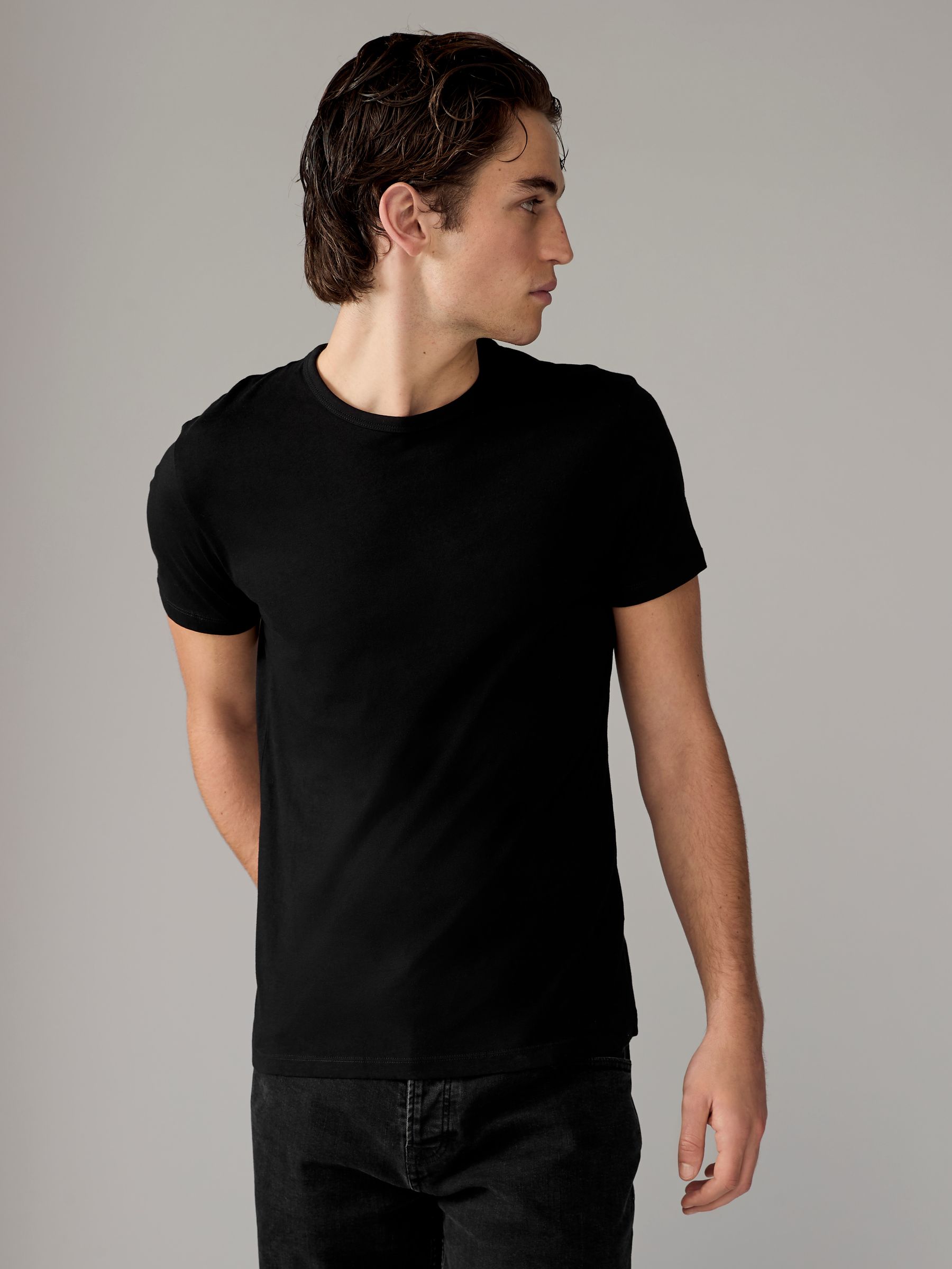 Black Regular Fit 100% Cotton Underwear T-Shirts 2 Pack