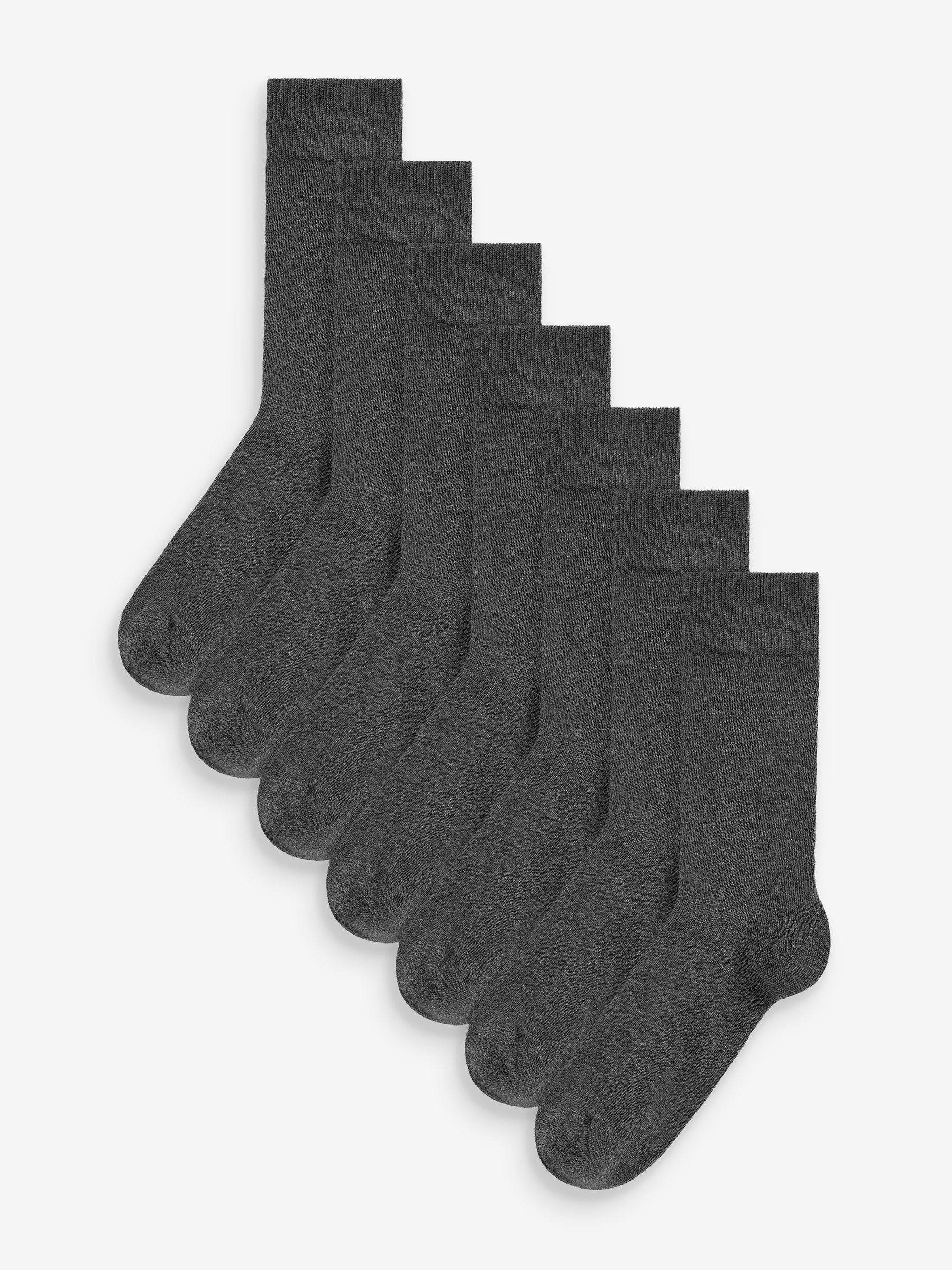 Charcoal Grey 7 Pack Mens Cotton Rich Black Socks