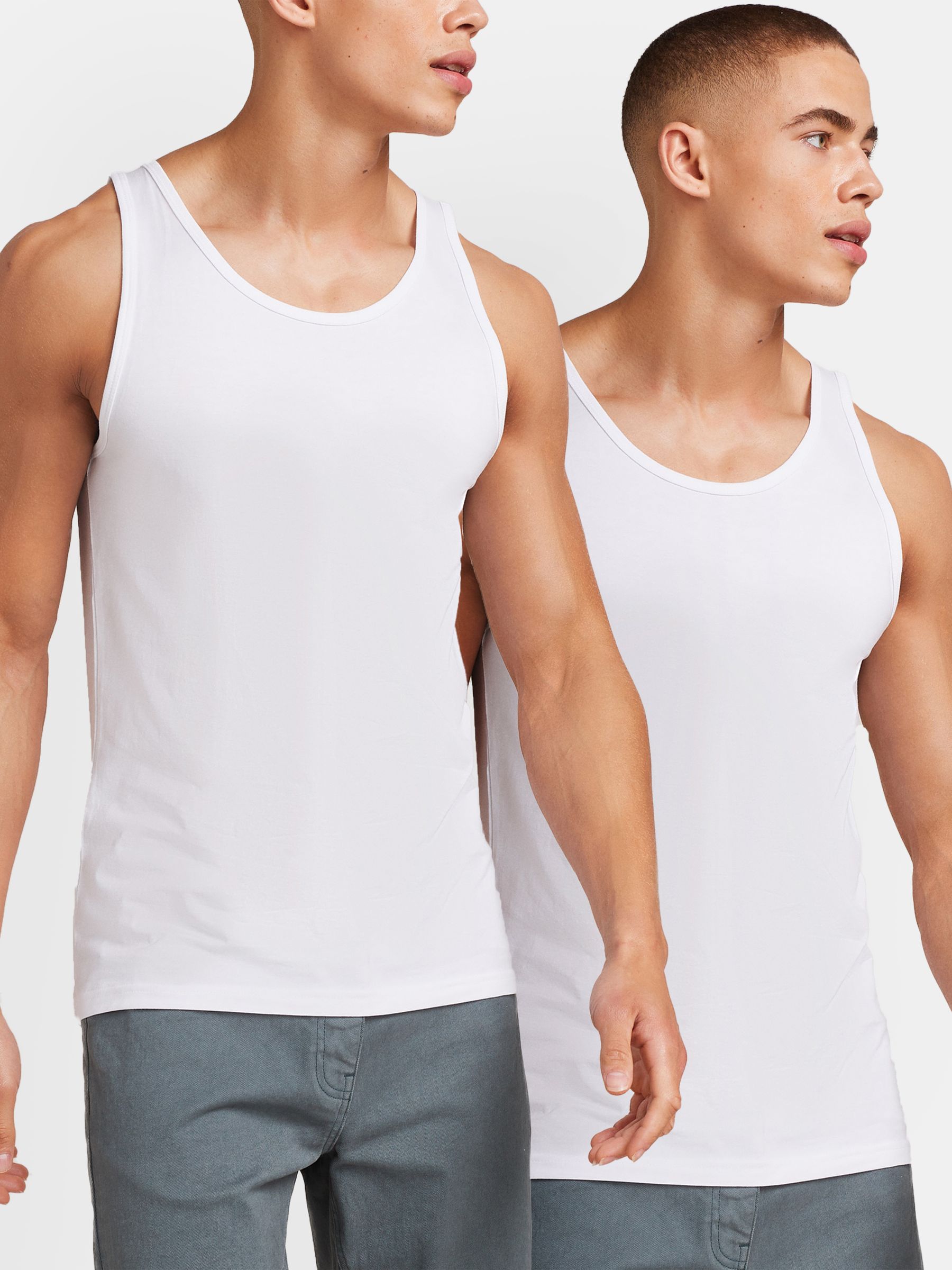 White Pure 100% Cotton Vests 2 Pack