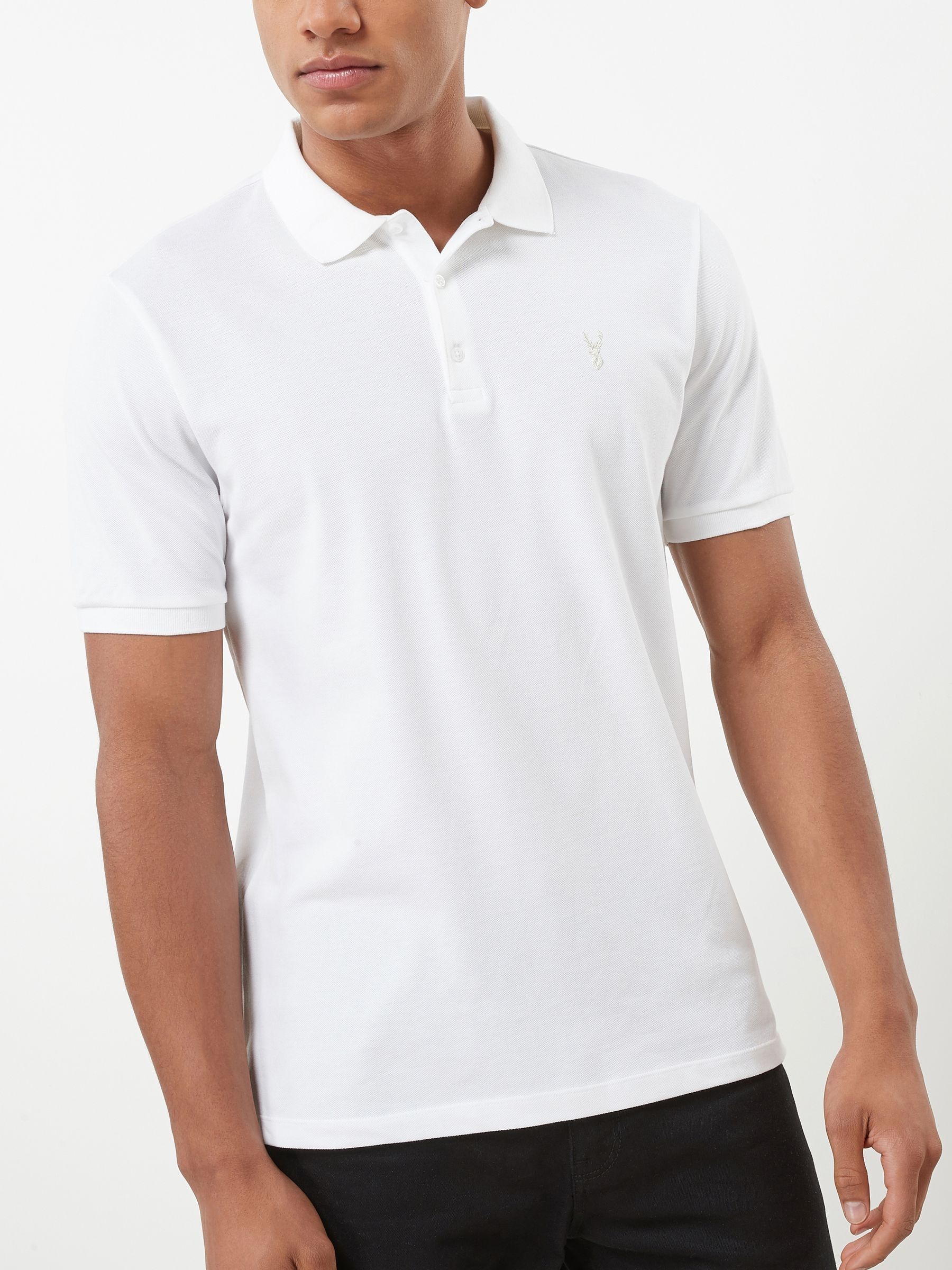White Regular Fit Short Sleeve Pique Polo Shirt
