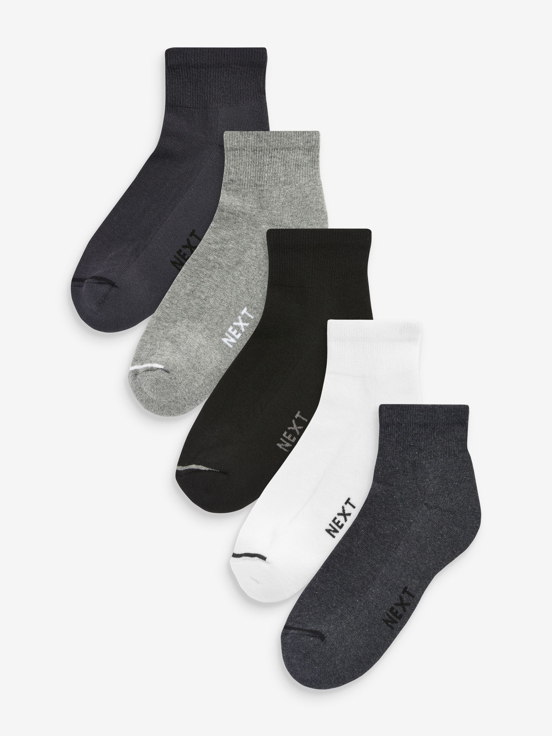 Multi 5 Pack Cushioned Sole Mid Trainer Socks