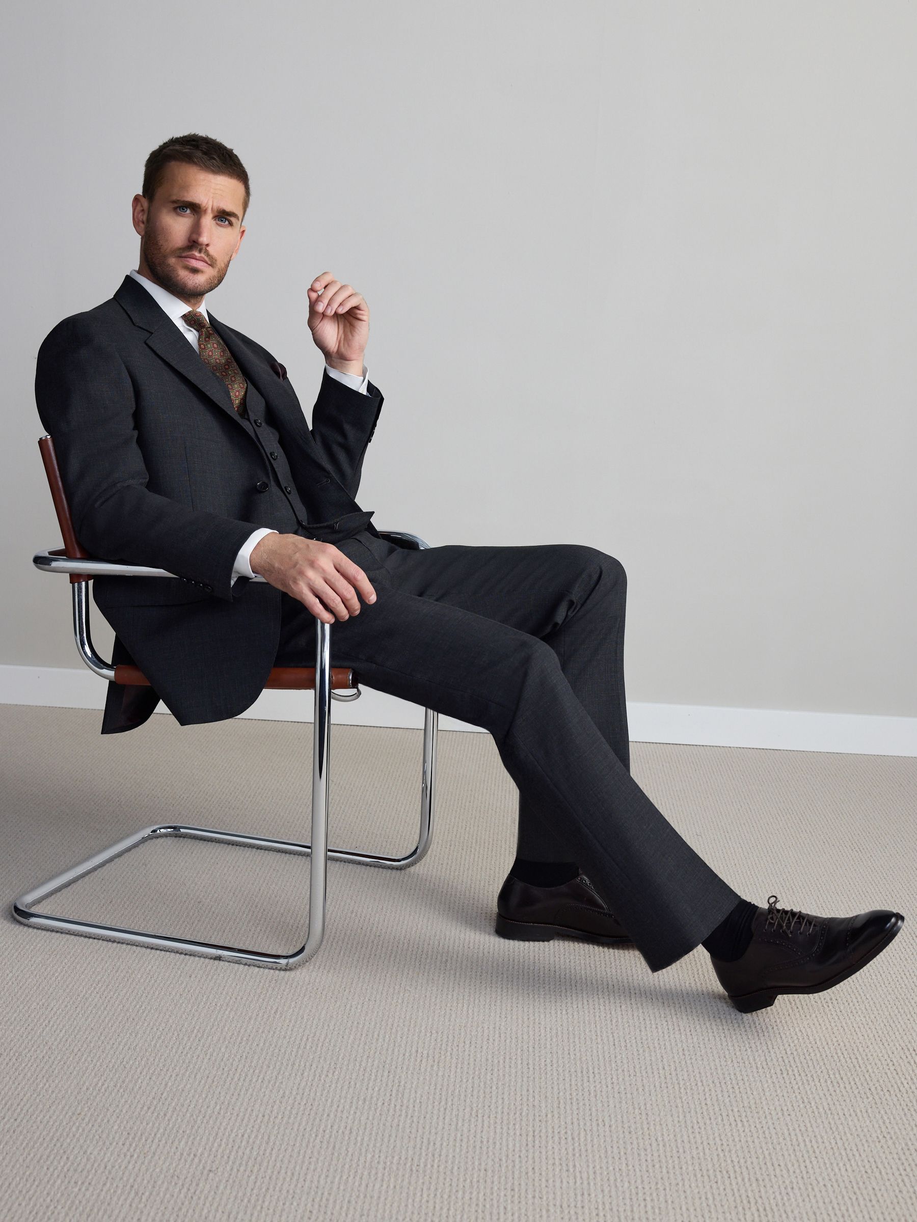 Charcoal Grey Regular Fit Signature Nova Fides Wool Jacket