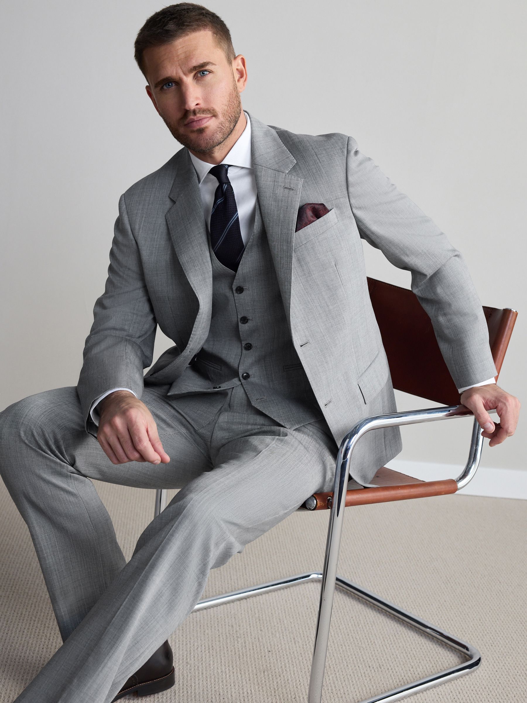 Grey Regular Fit Signature Nova Fides Wool Jacket