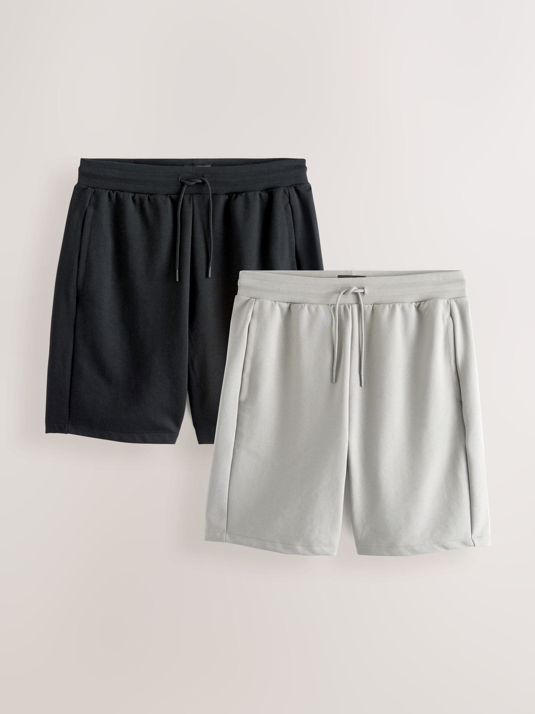 Black/Grey Zip Pocket Jersey Shorts 2 Pack